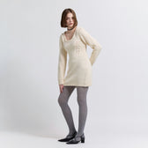 Roving yarn Knitチュニックトップス