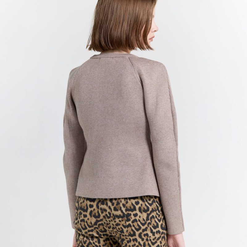パワーショルダーFrontボタンKnitトップス