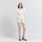 パワーショルダーFrontボタンKnitトップス