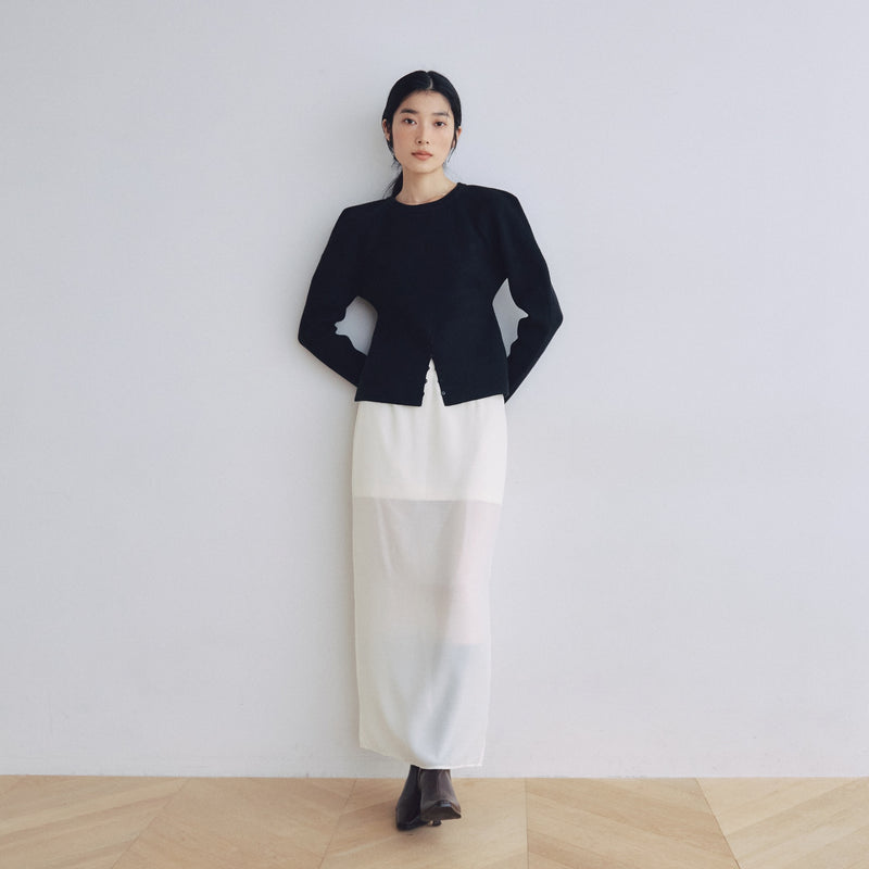 パワーショルダーFrontボタンKnitトップス