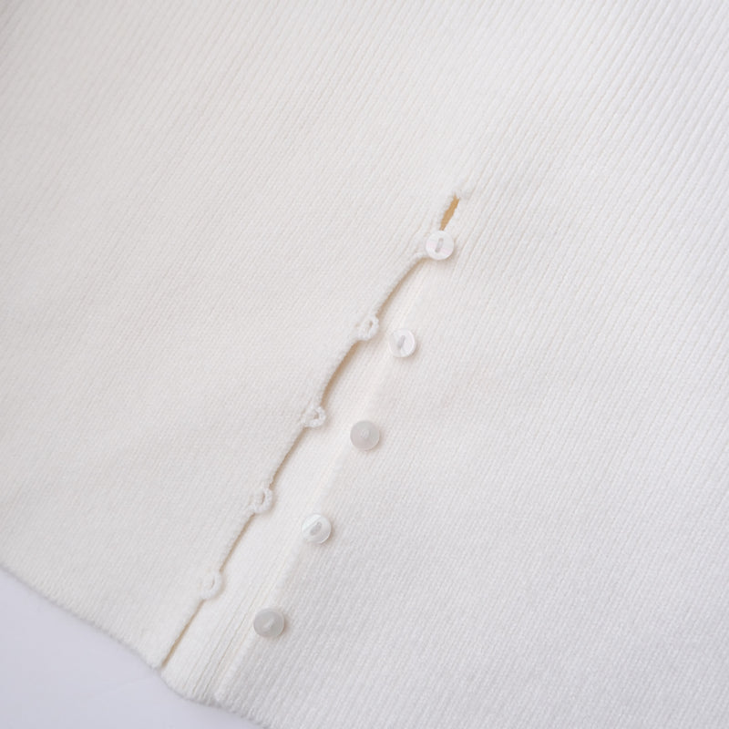 パワーショルダーFrontボタンKnitトップス