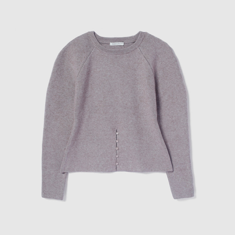 パワーショルダーFrontボタンKnitトップス