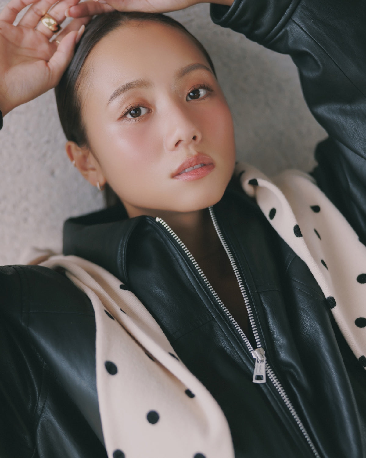 collab ECOレザーボンバージャケット