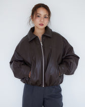 collab ECOレザーボンバージャケット
