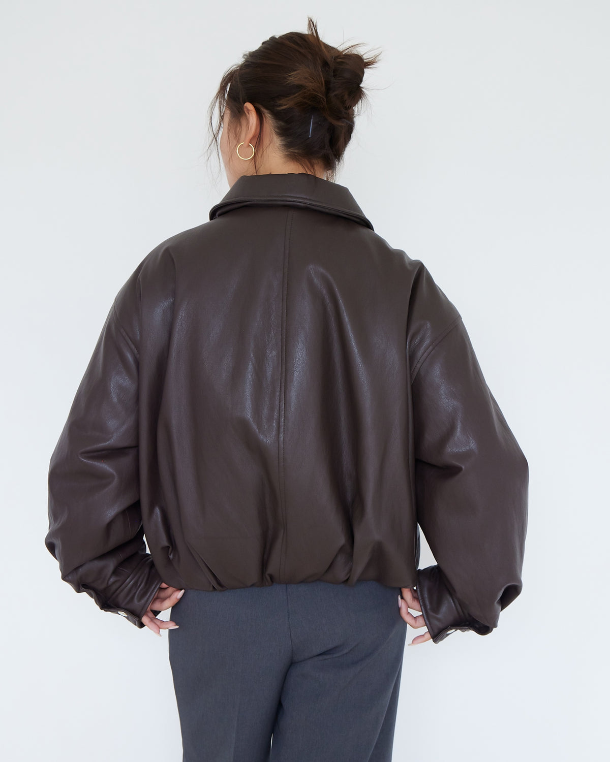 collab ECOレザーボンバージャケット