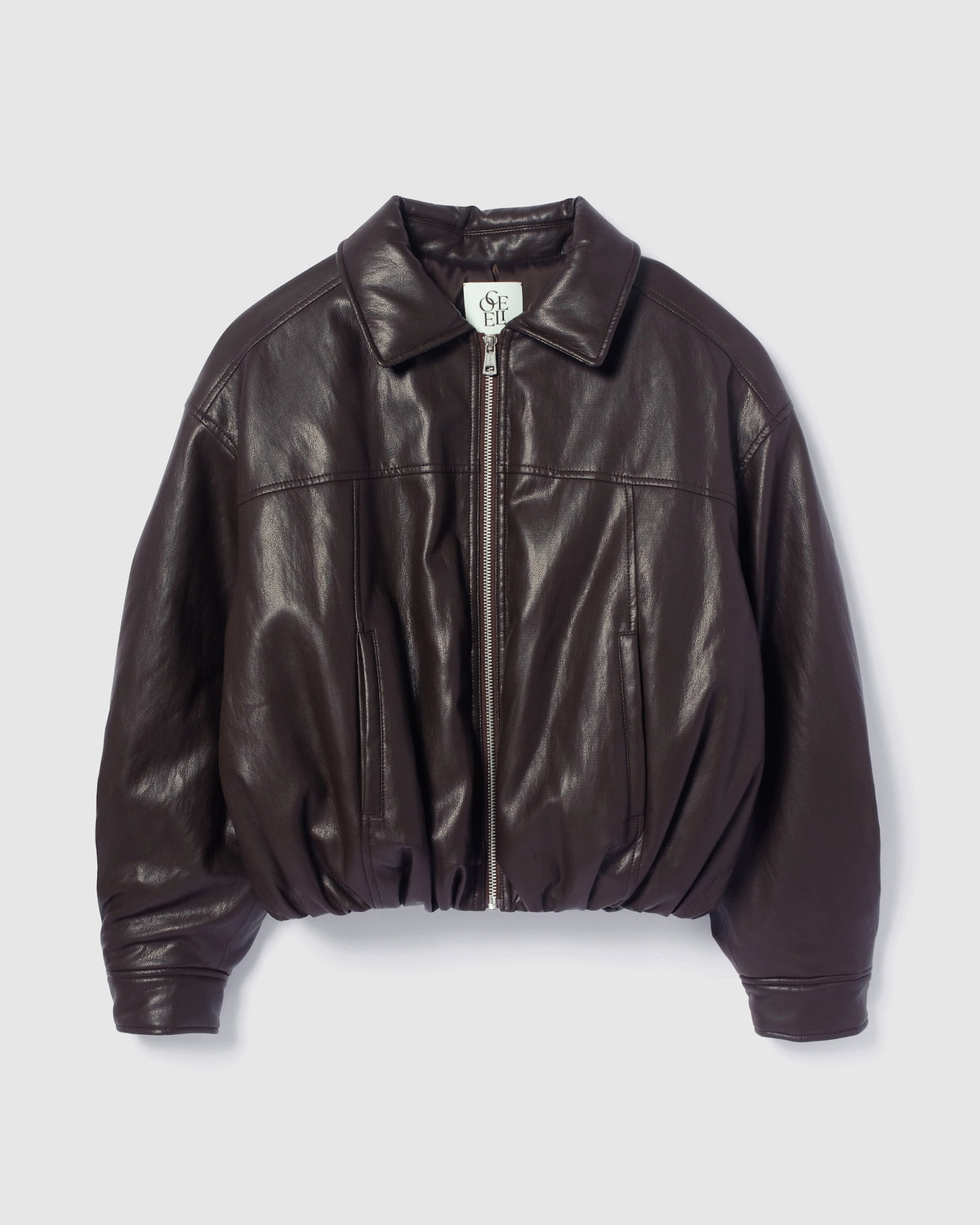collab ECOレザーボンバージャケット