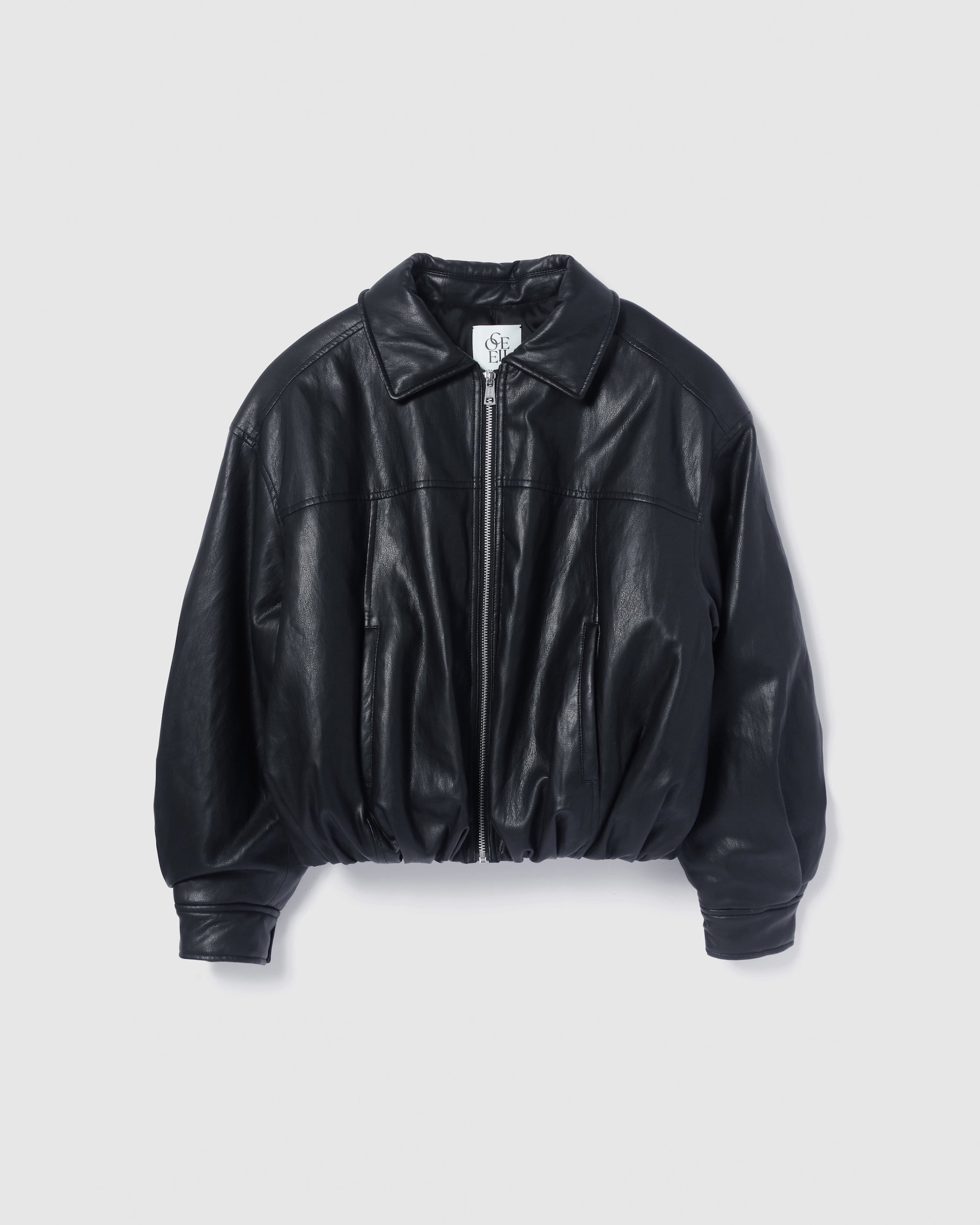 collab ECOレザーボンバージャケット