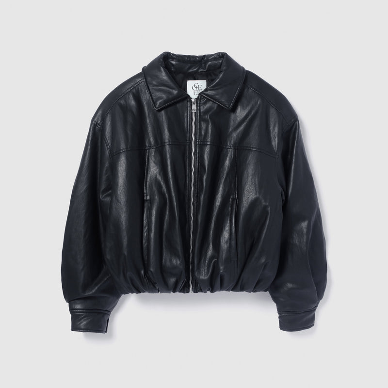collab ECOレザーボンバージャケット