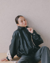 collab ECOレザーボンバージャケット