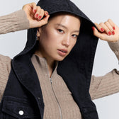 セーラーHoodieクロップドデニムベスト