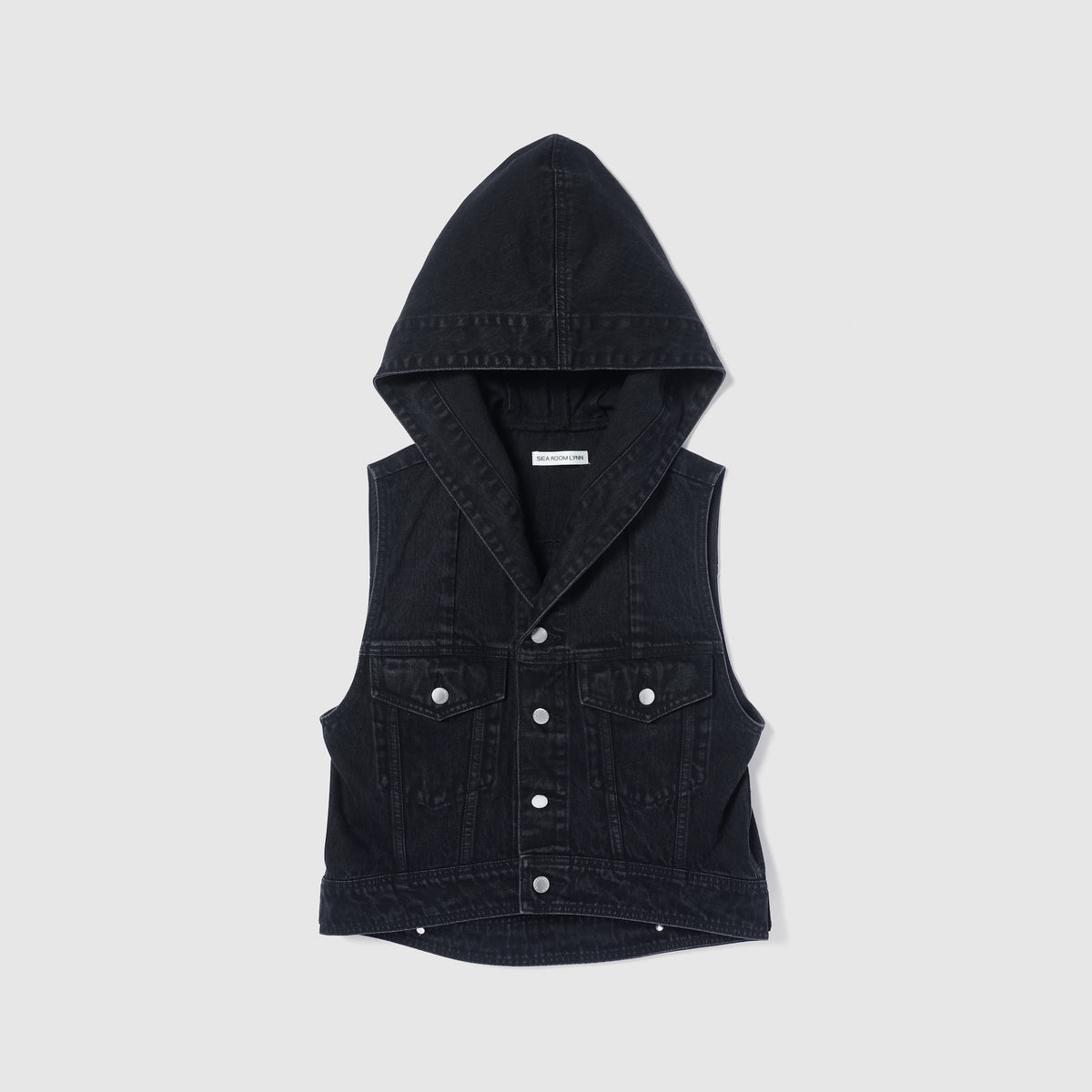 セーラーHoodieクロップドデニムベスト