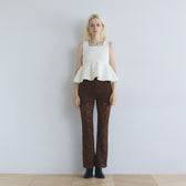 Velour Cord Lace Flare Pants