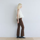 Velour Cord Lace Flare Pants