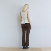 Velour Cord Lace Flare Pants