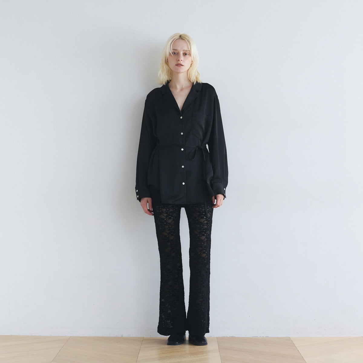 Velour Cord Lace Flare Pants