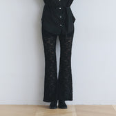Velour Cord Lace Flare Pants