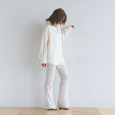 Velour Cord Lace Flare Pants