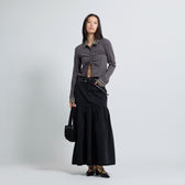 Gathered Denim Skirt
