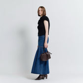 Gathered Denim Skirt