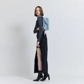 Curve-cut Denim Long Skirt