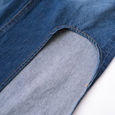 Curve-cut Denim Long Skirt