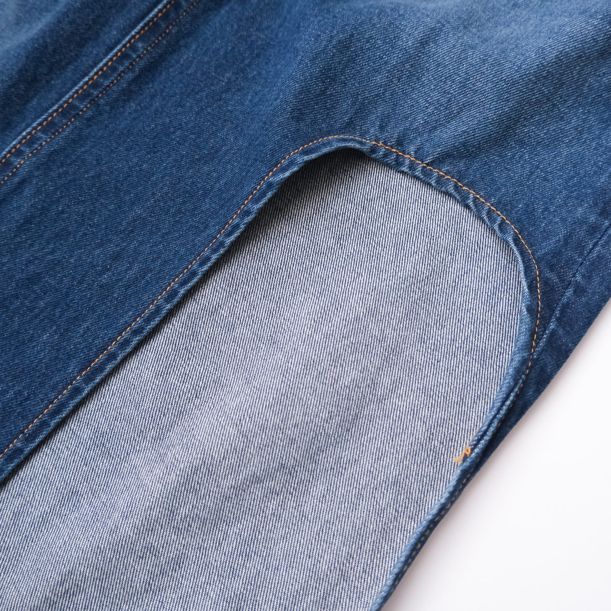 Curve-cut Denim Long Skirt
