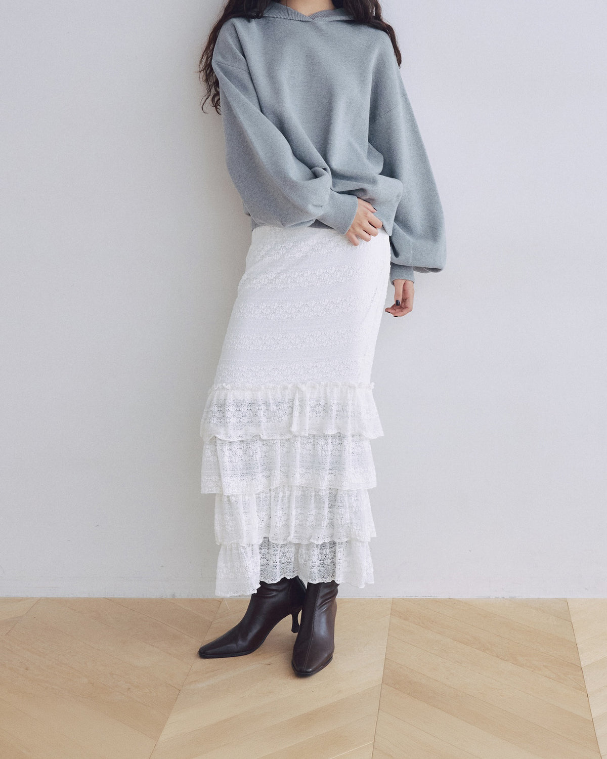 Floral Lace Frillロングスカート