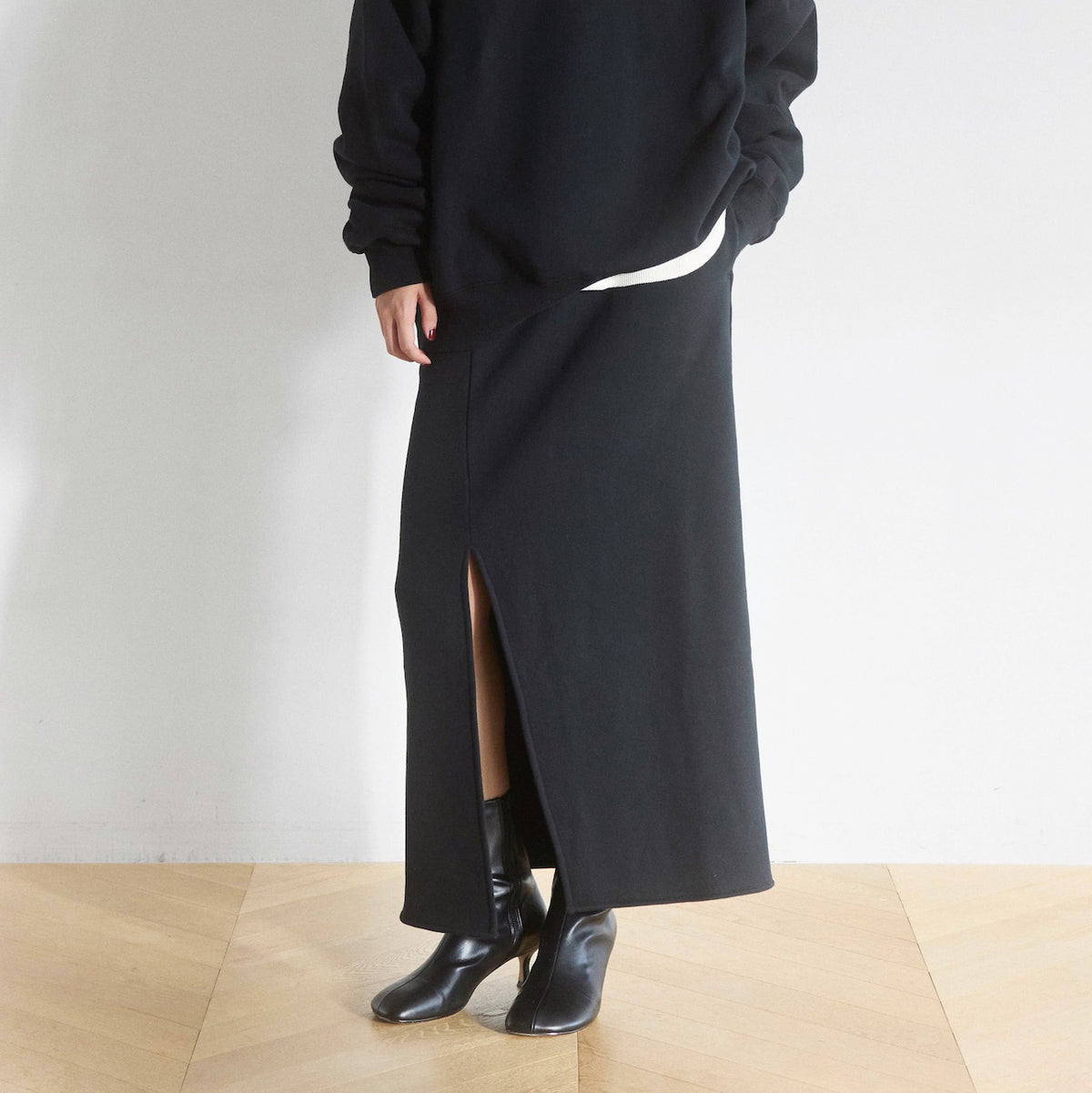 Volume Sweat Slitロングスカート
