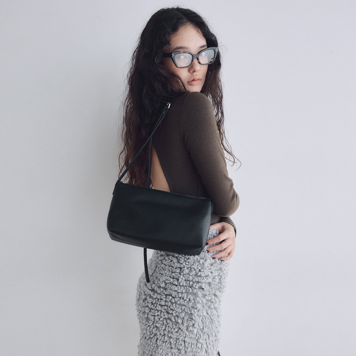 Multi Material Small Shoulder Bag