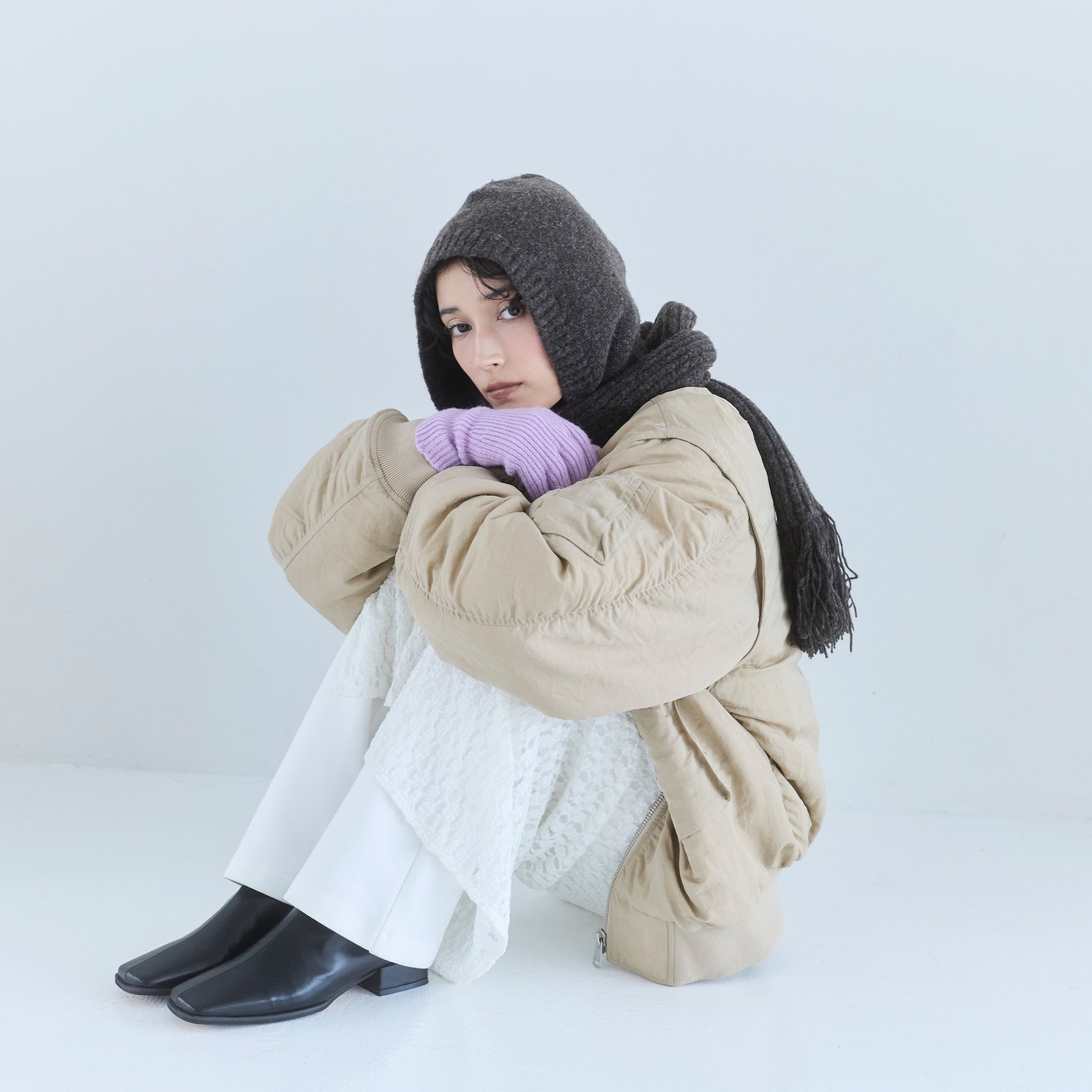 Fringeフーディーマフラー