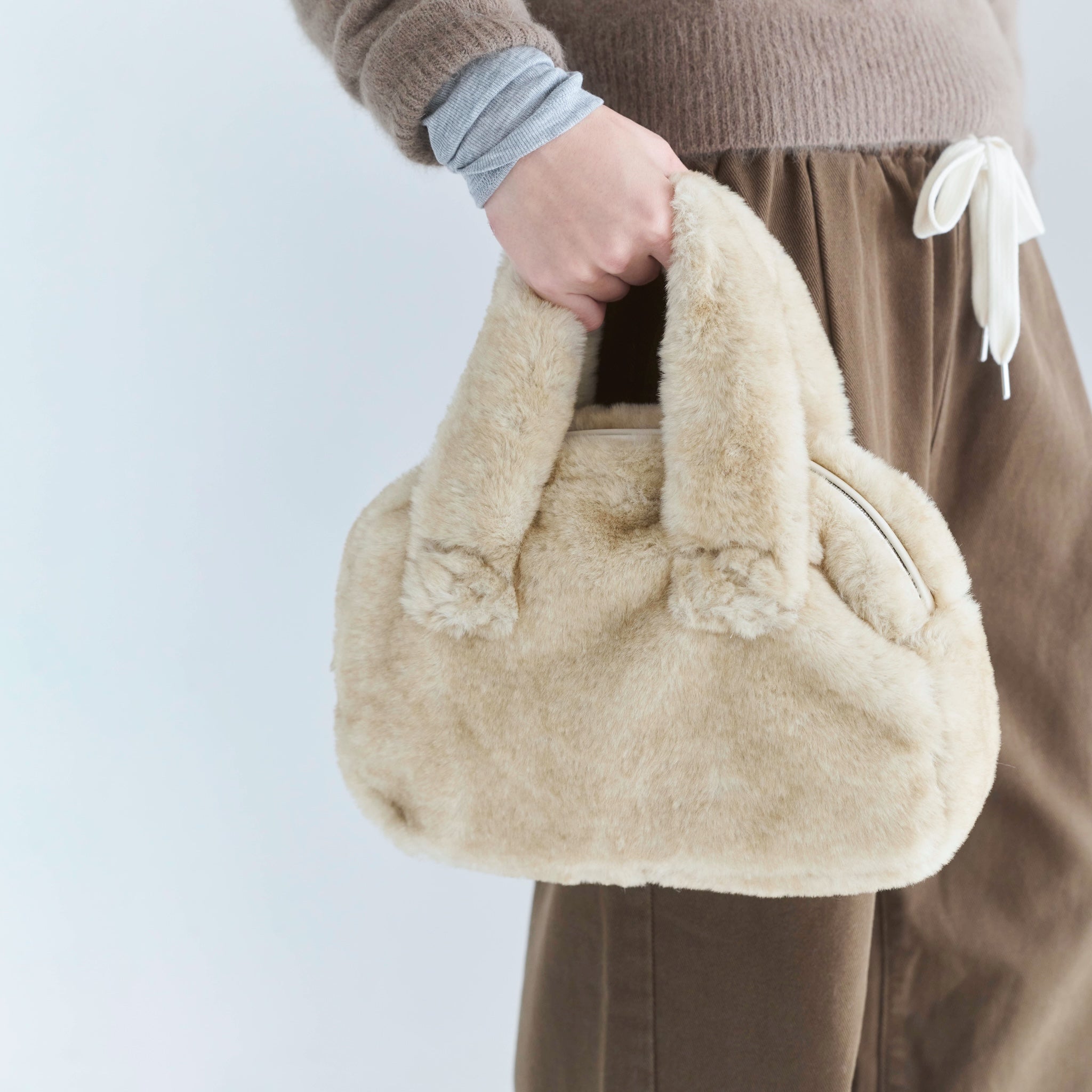 ECO FUR oval mini bag