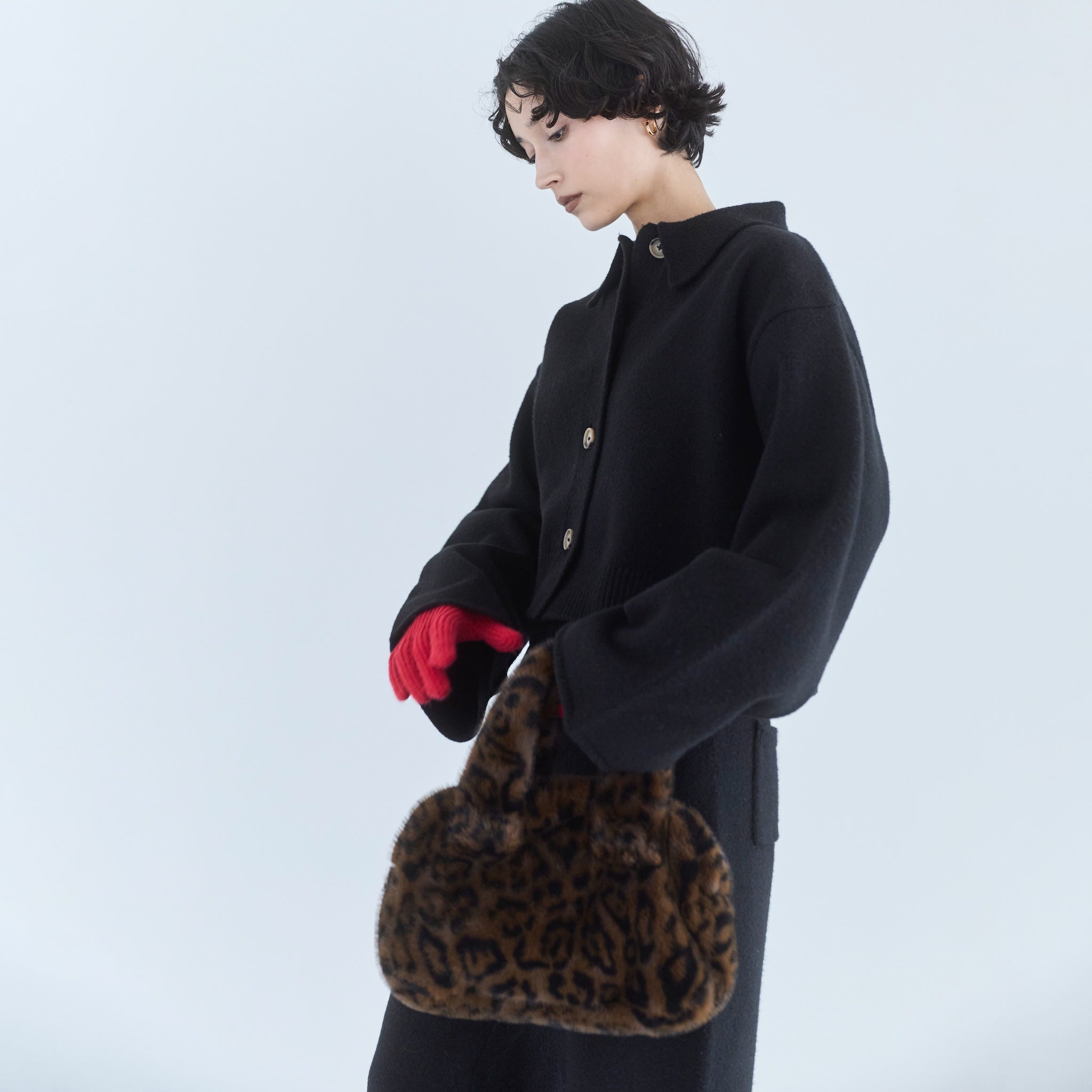 ECO FUR oval mini bag