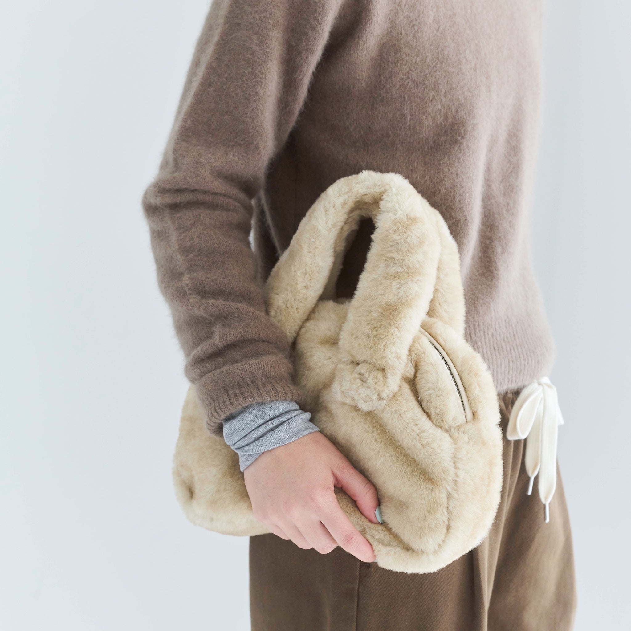 ECO FUR oval mini bag