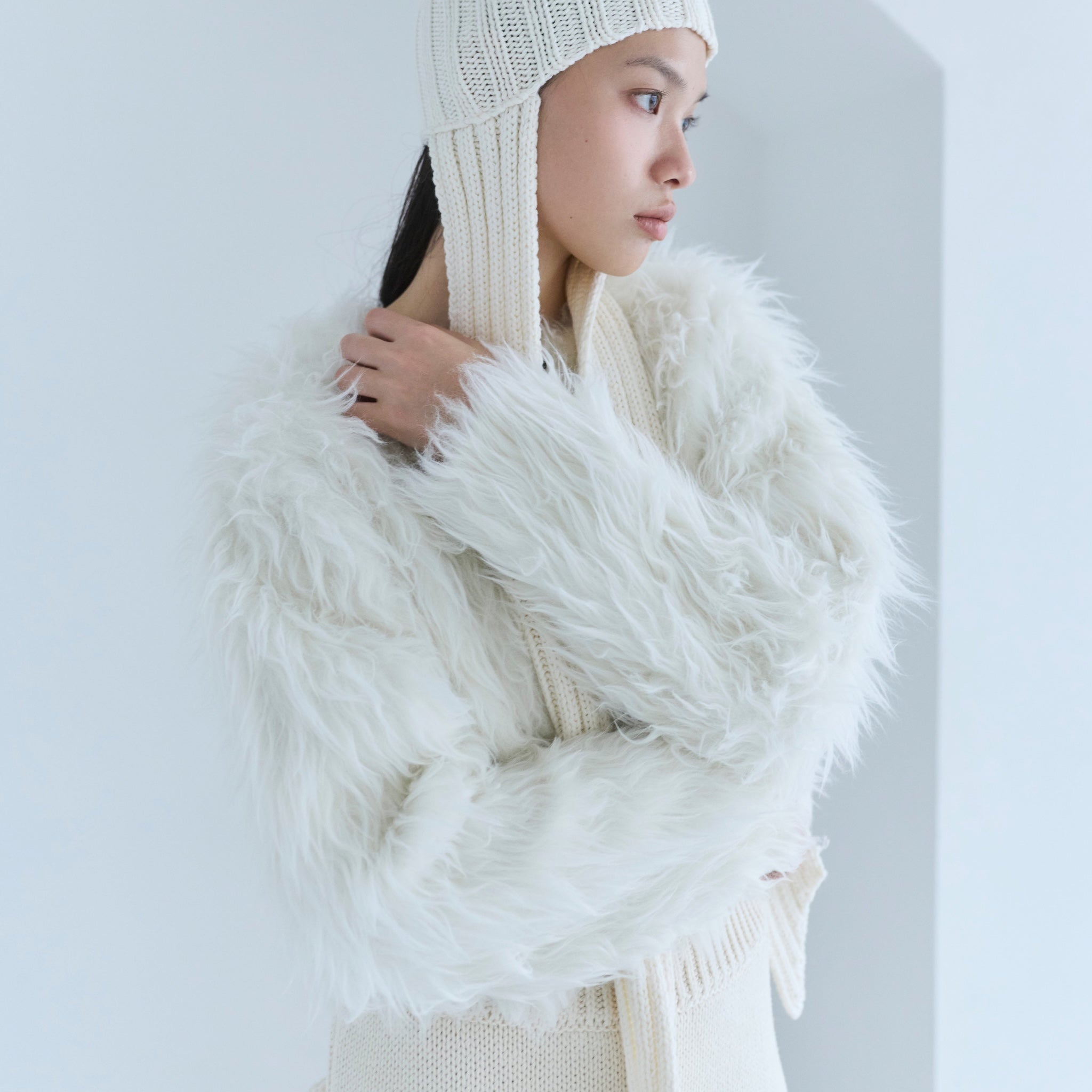 BrushedフェザーYarn 2wayカーディガン