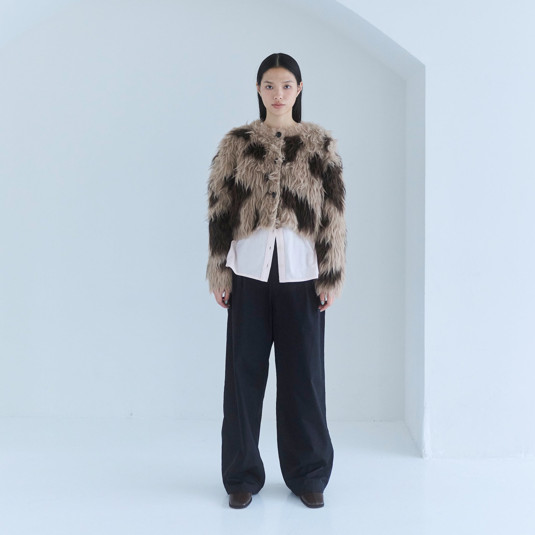 BrushedフェザーYarn 2wayカーディガン