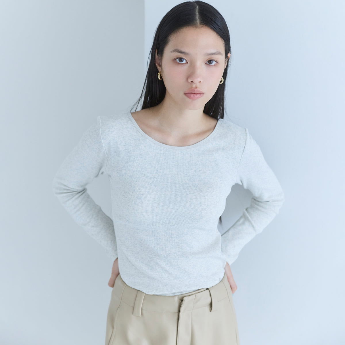 FitパッドBasicクルーネックロンT