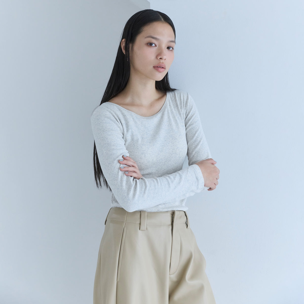 FitパッドBasicクルーネックロンT