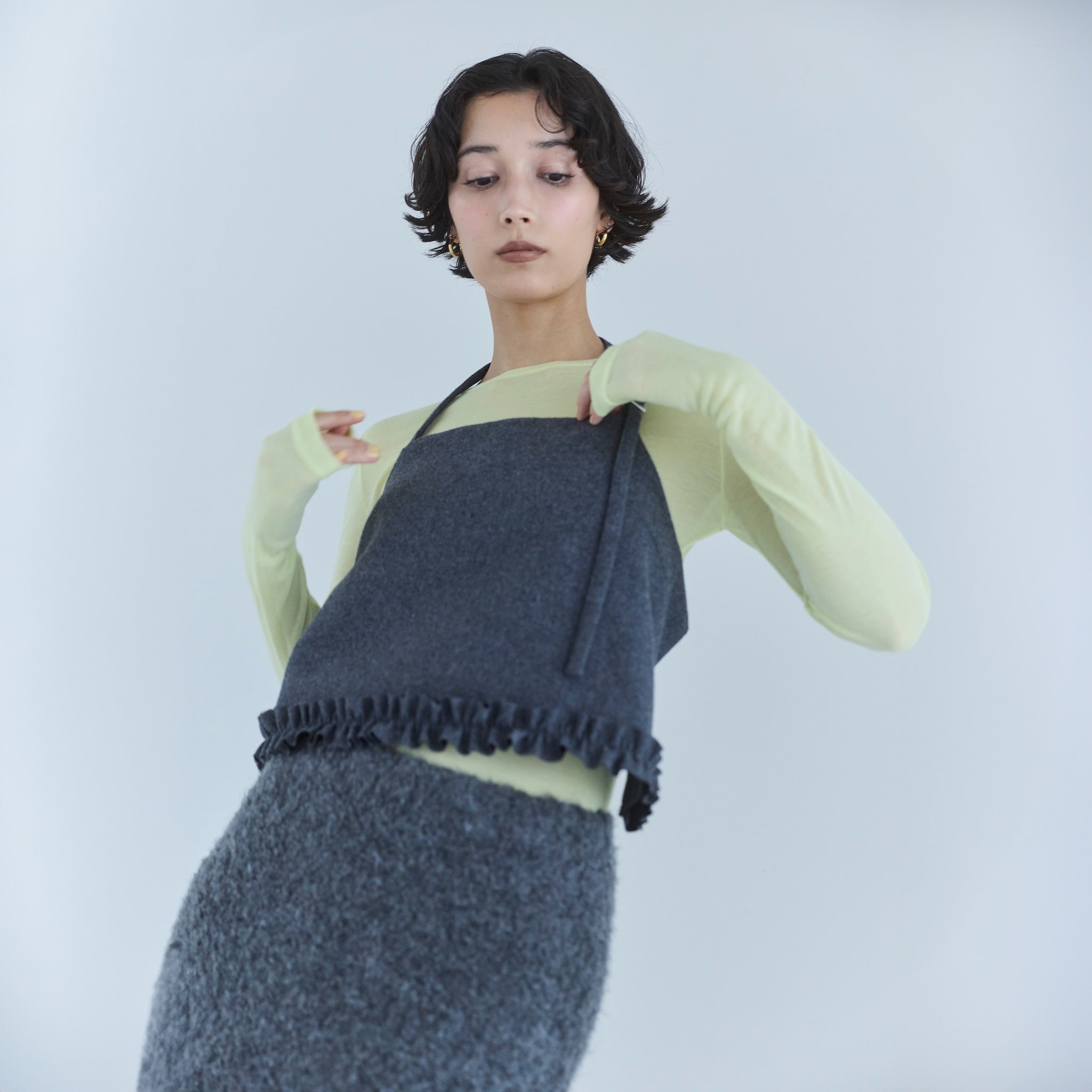 WoolフラノLayeredビスチェ