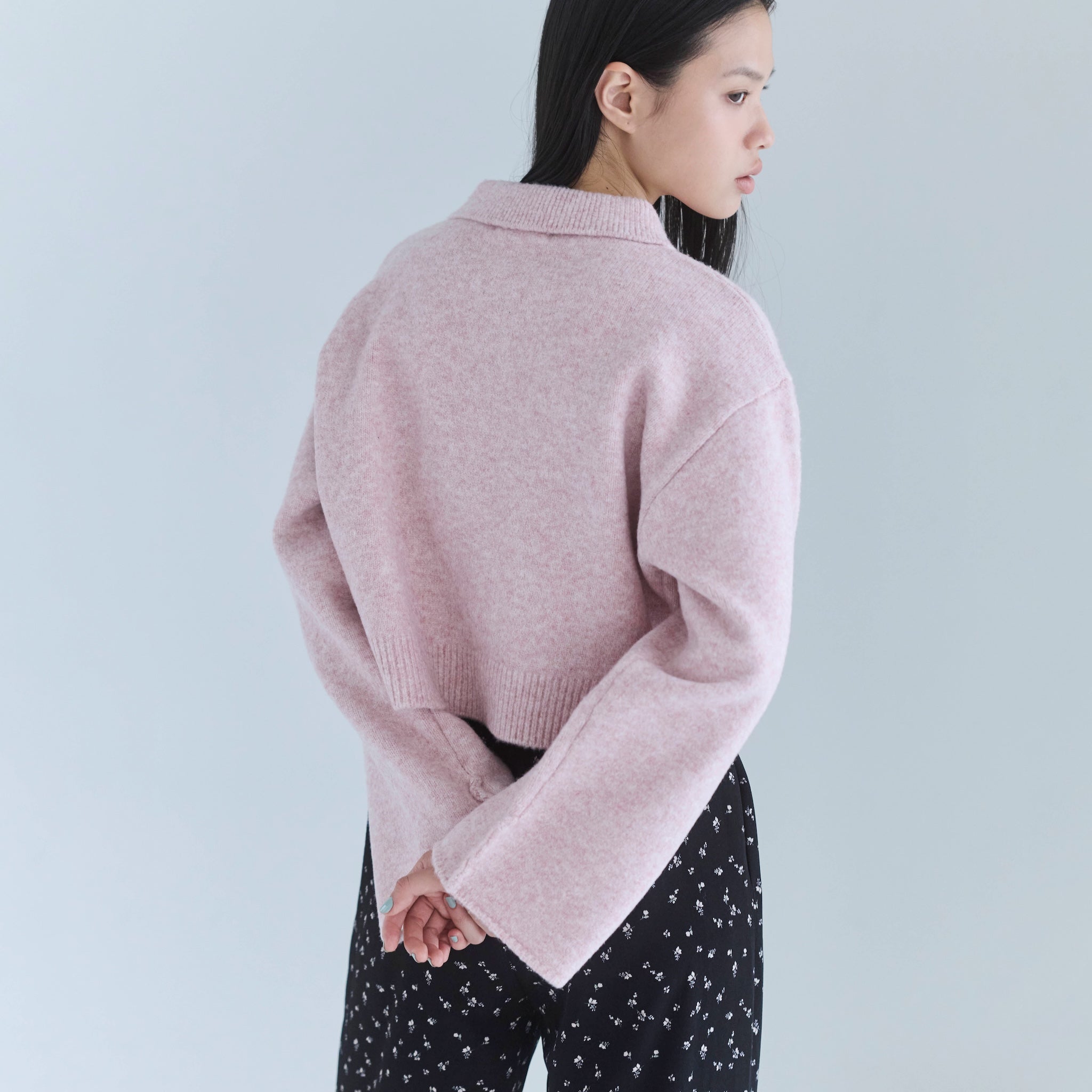 ウールmix ニットシャツカーディガン