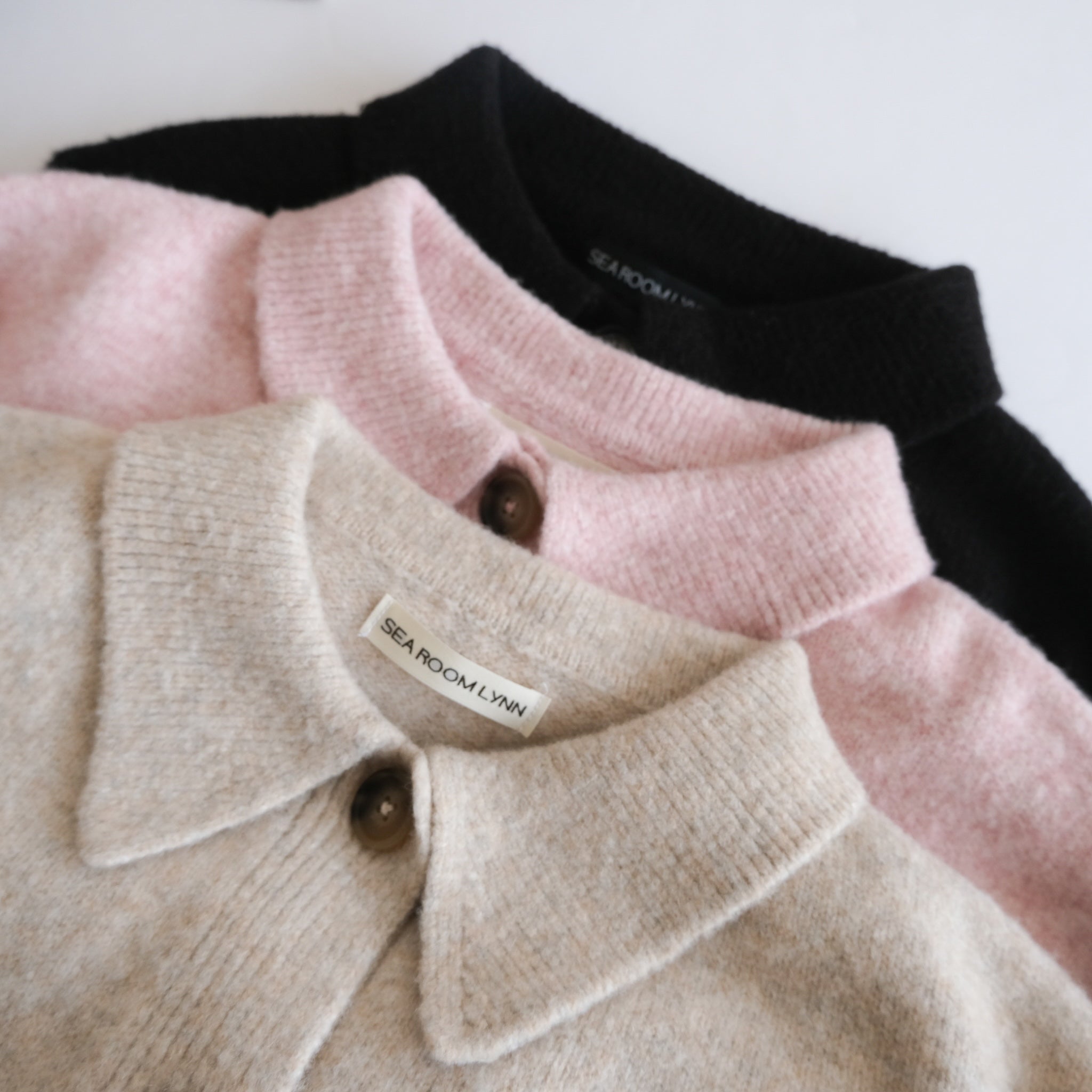 ウールmix ニットシャツカーディガン