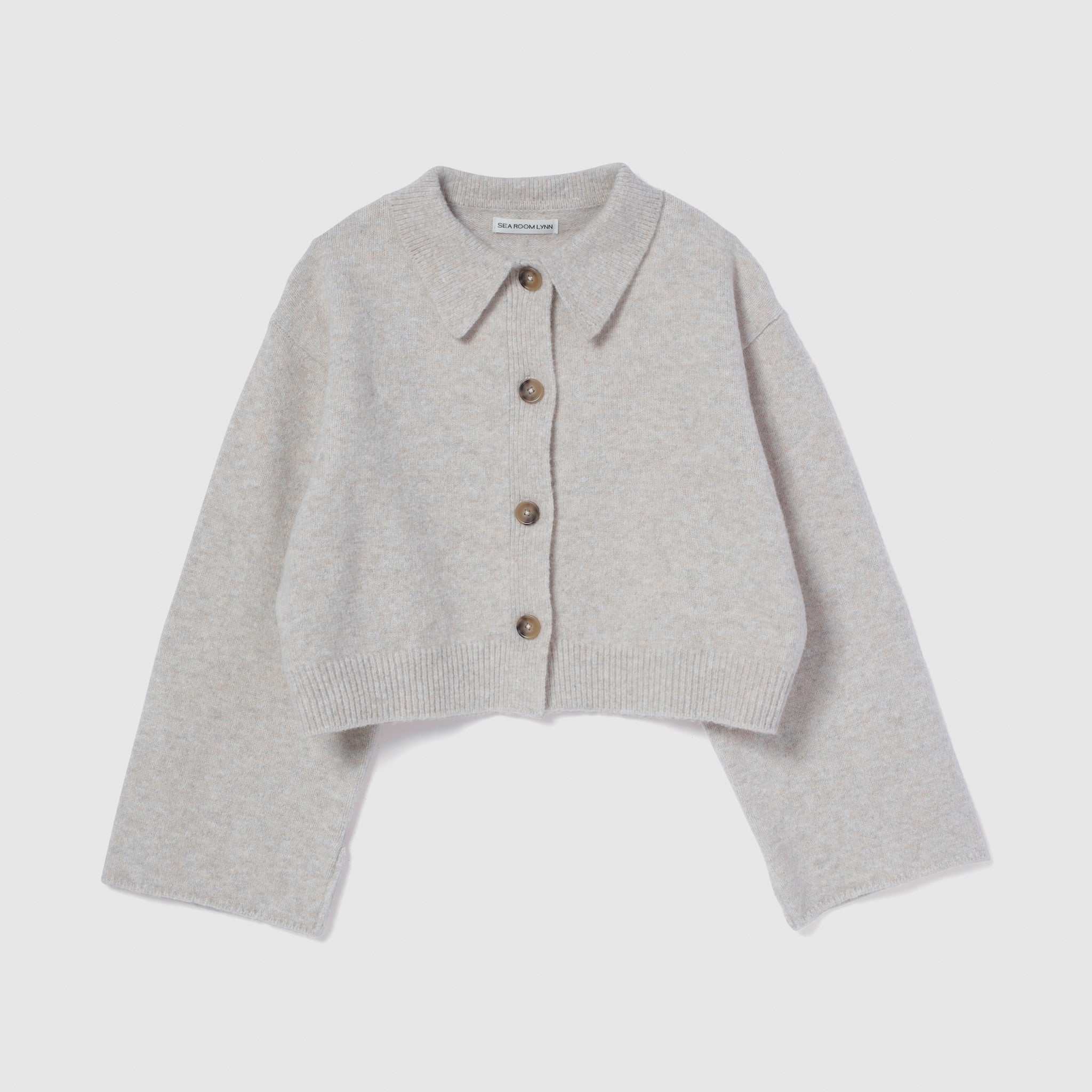 ウールmix ニットシャツカーディガン