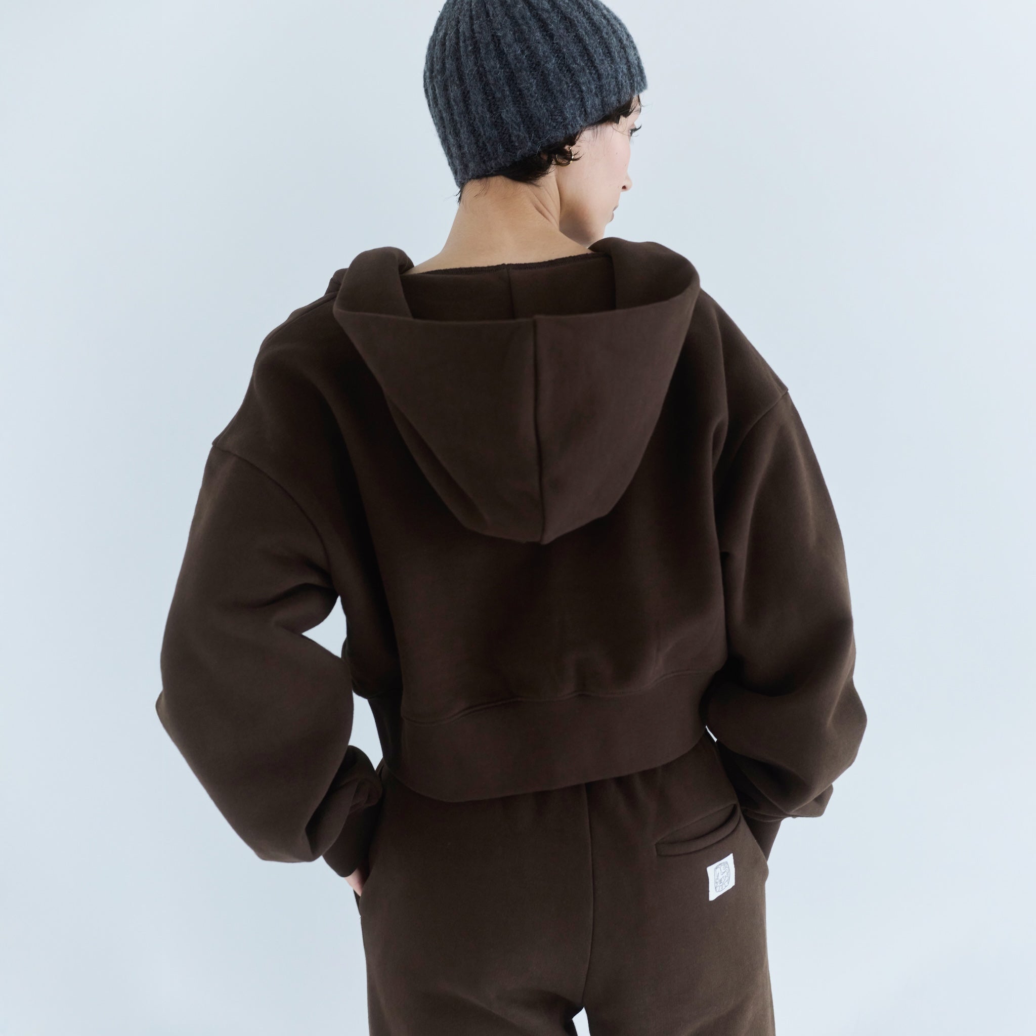 Brushed Cotton Pony Zipフーディー