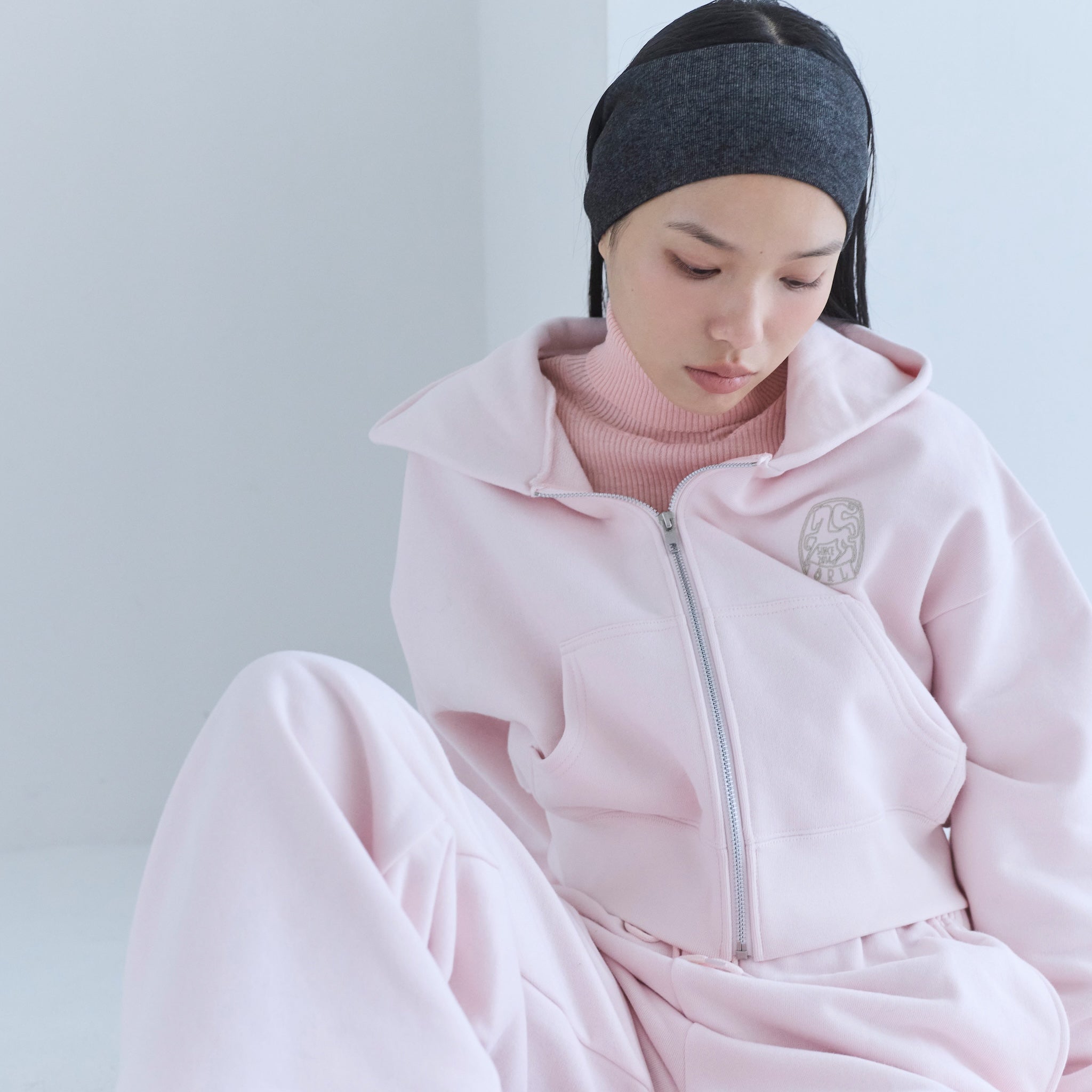 Brushed Cotton Pony Zipフーディー