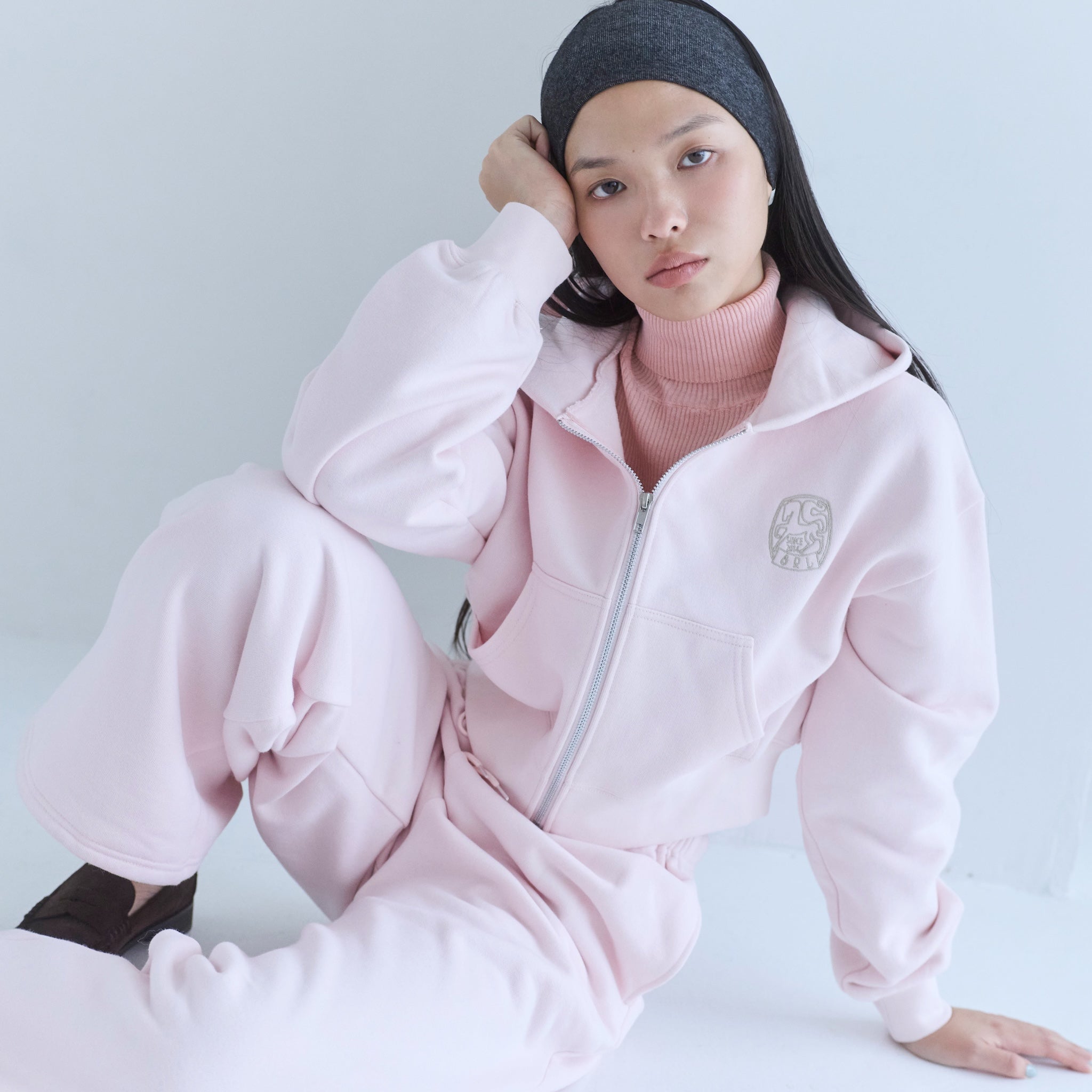 Brushed Cotton Pony Zip Hoodie