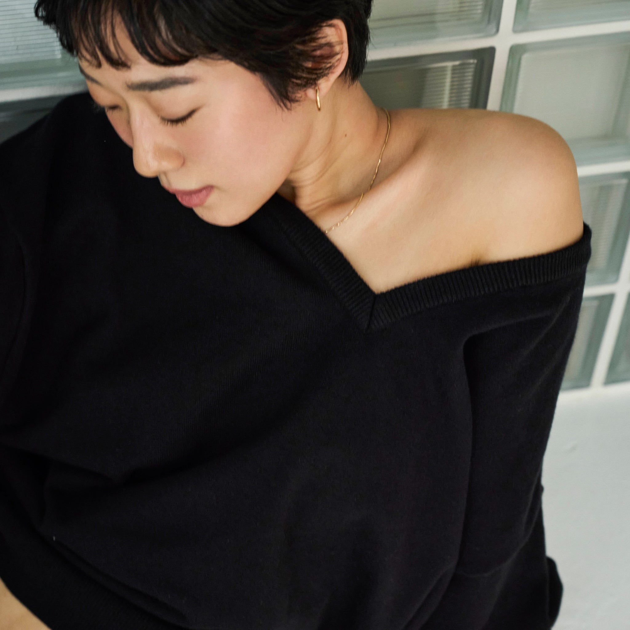 トップス SeaRoomlynn collab LightSweatlikeV-neck collab Light Sweatlike V-neck Knit