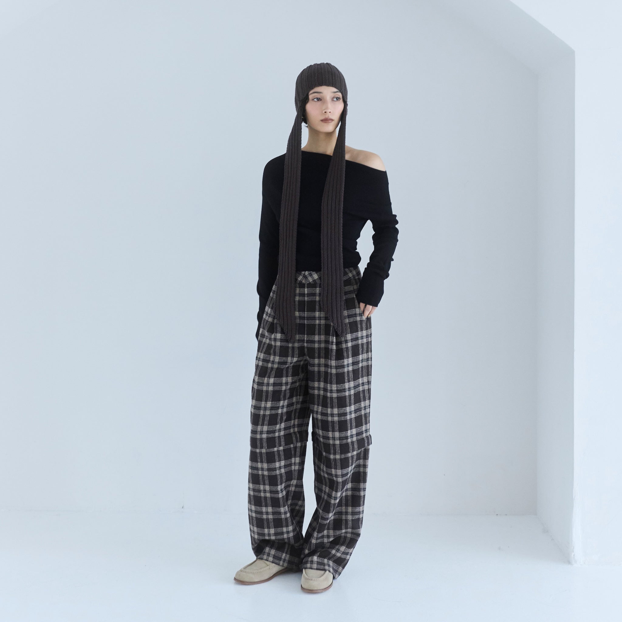 Silkytouch Asymmetry Knitトップス