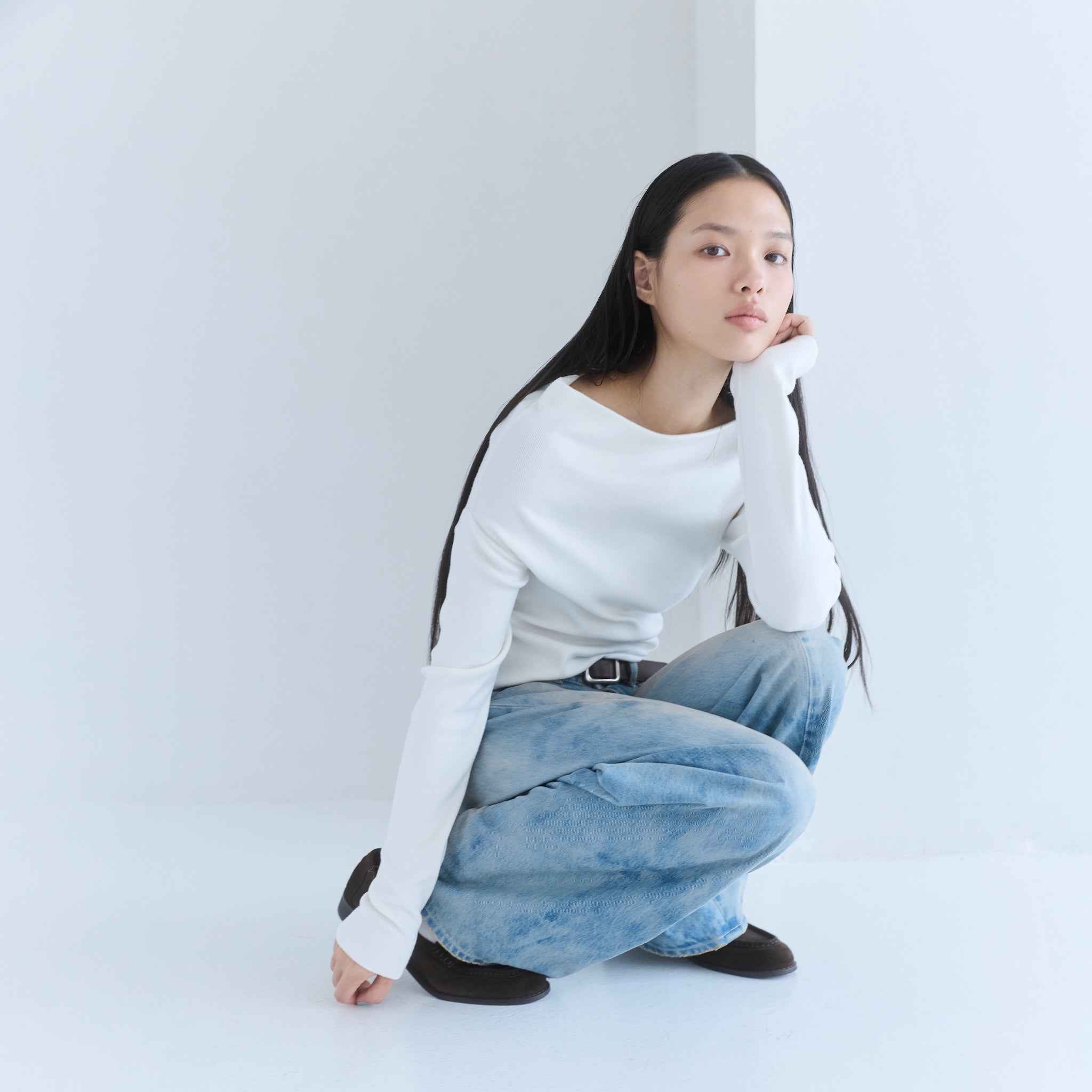 Silkytouch Asymmetry Knitトップス