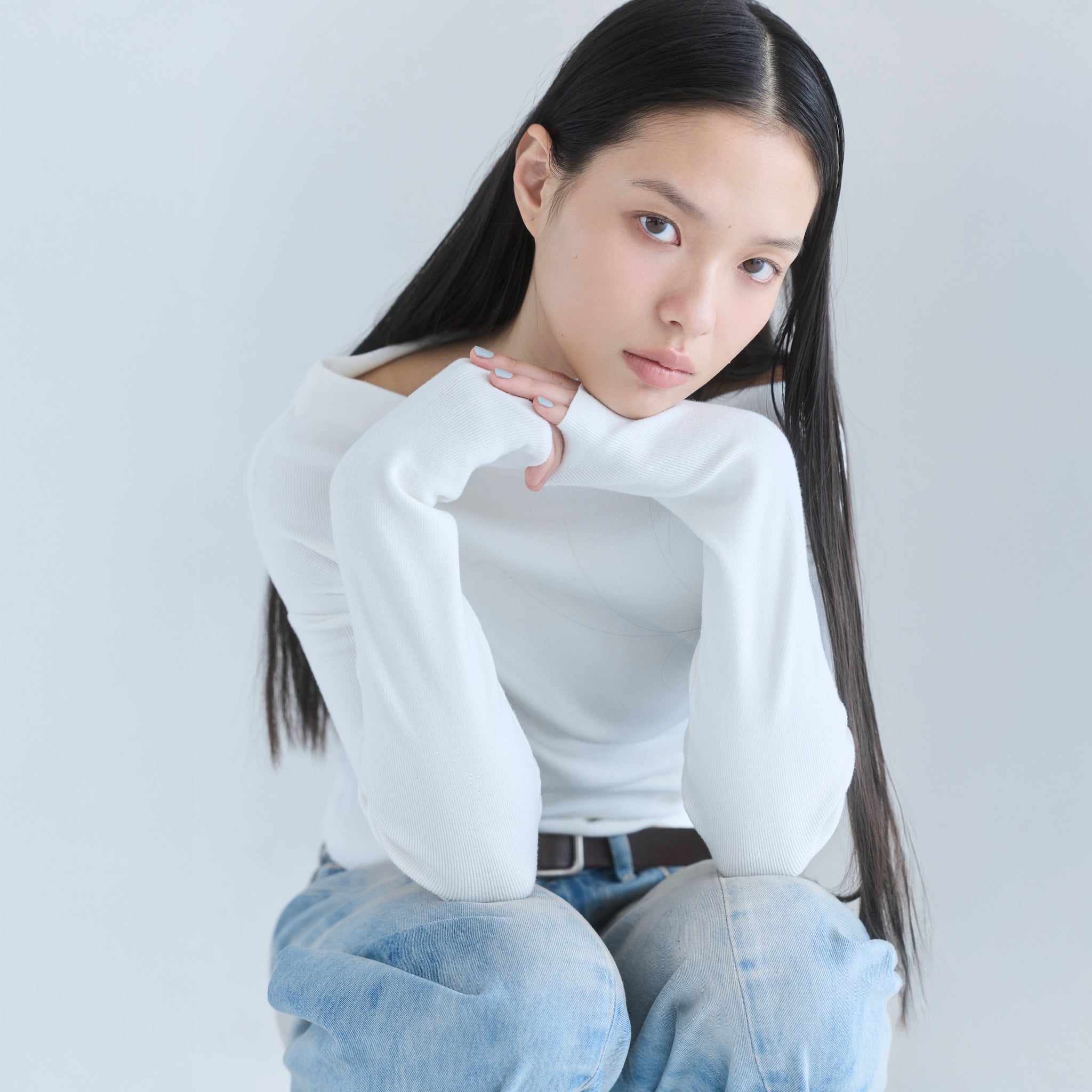 Silkytouch Asymmetry Knitトップス