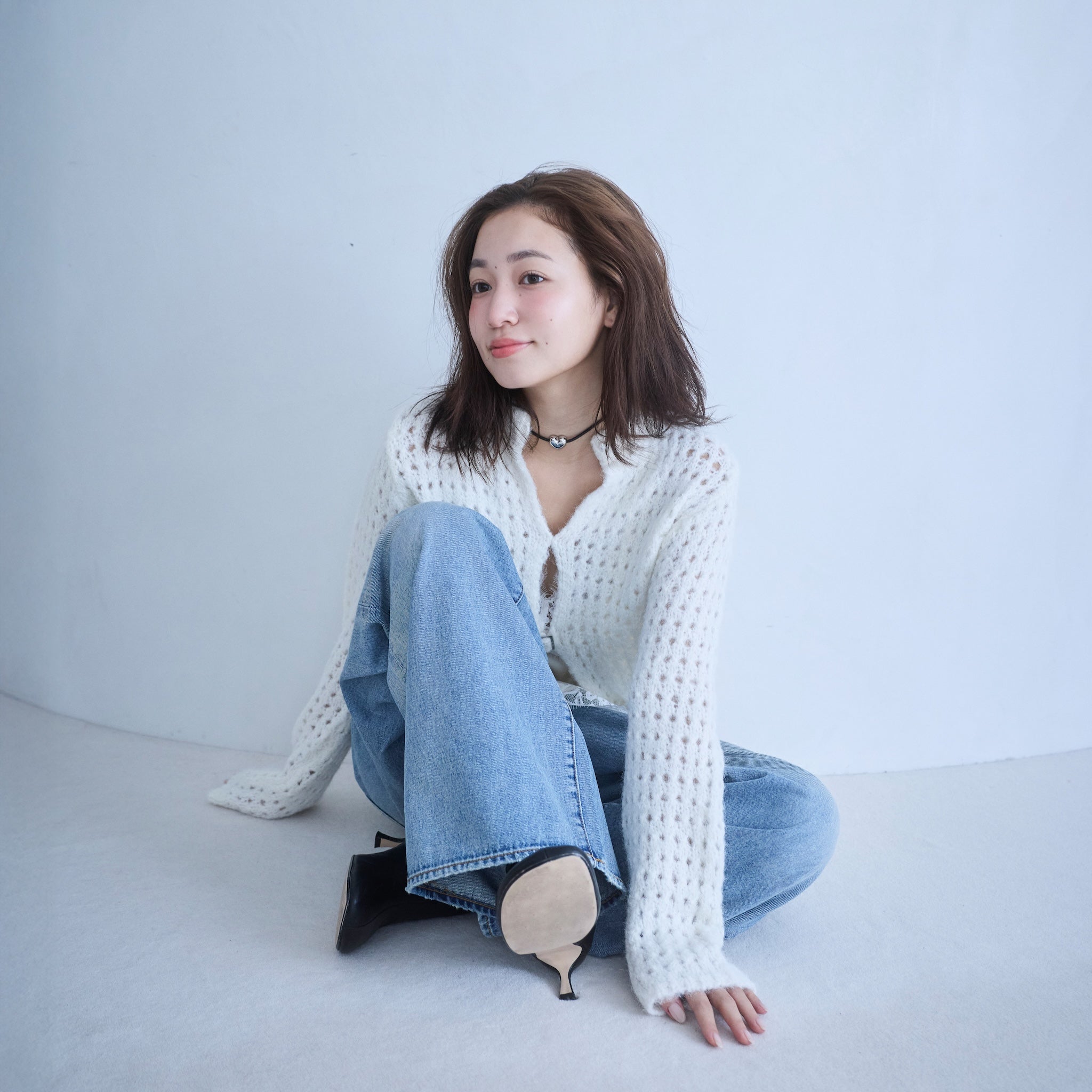 Fluffy Yarn 2way Knitトップス