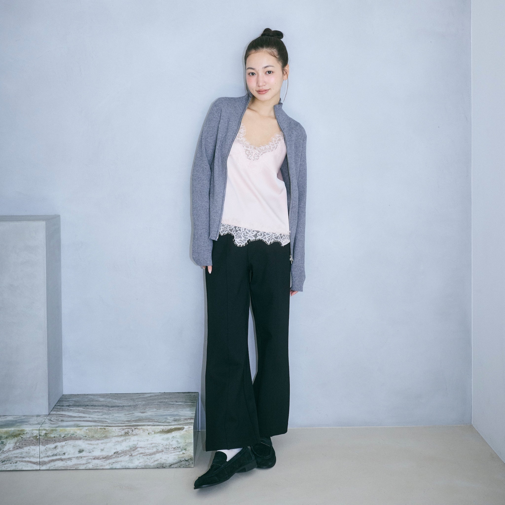 Eye Lash Satin Back Open Camisole